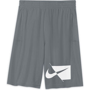 Nike DRY HBR SHORT B Chlapecké tréninkové šortky, šedá, velikost M
