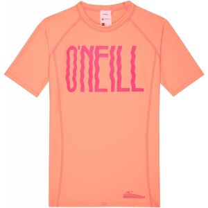 O'Neill PG LOGO SHORT SLEEVE SKINS Dívčí triko s UV filtrem, Oranžová,Růžová, velikost