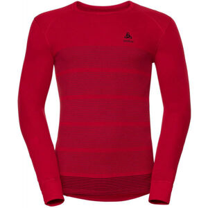 Odlo L/S CREW NECK GOD JUL PRINT Pánské funkční tričko, červená, veľkosť L